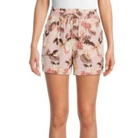 Time And Tru Tropical Floral Drawstring Shorts Sz S (4-6) - Picture 1 of 7
